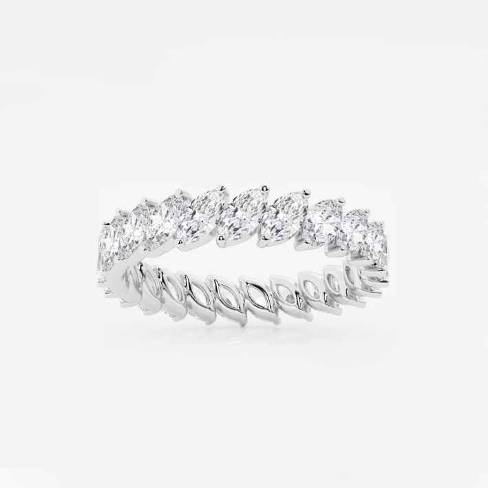 2ct Side-by-Side Marquise Halo Eternity Diamond Ring