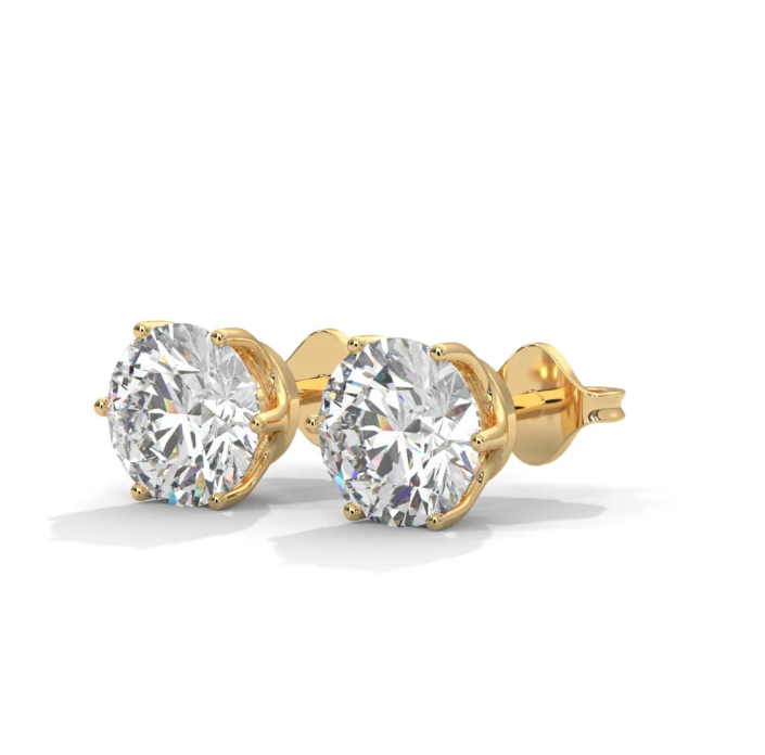 Diamond Round Earing Studs