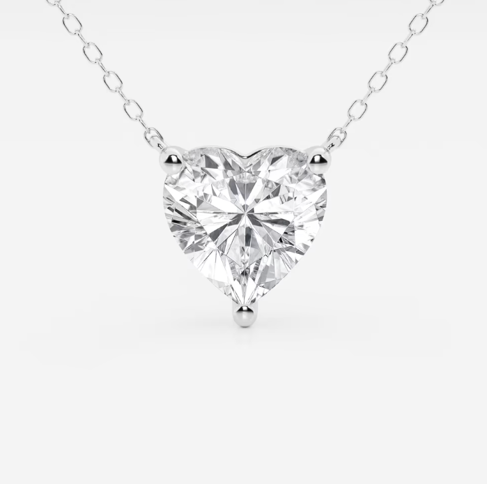 Amora 2 Carat Heart-Shaped Lab Diamond Pendant Necklace