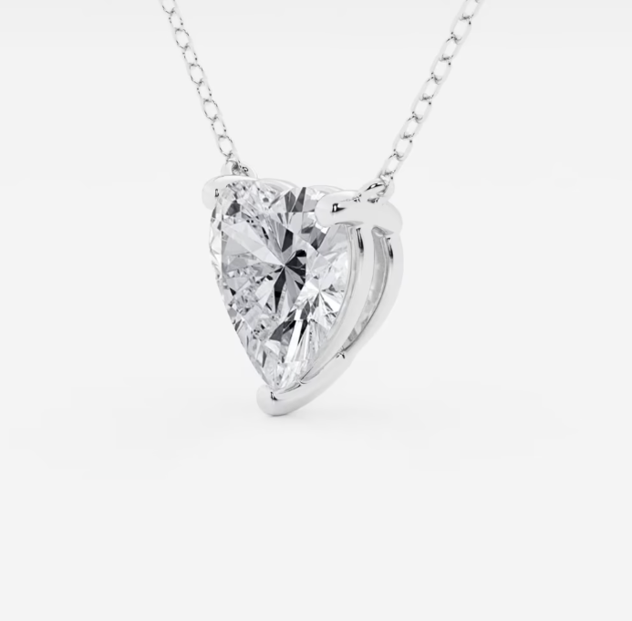 Amora 2 Carat Heart-Shaped Lab Diamond Pendant Necklace
