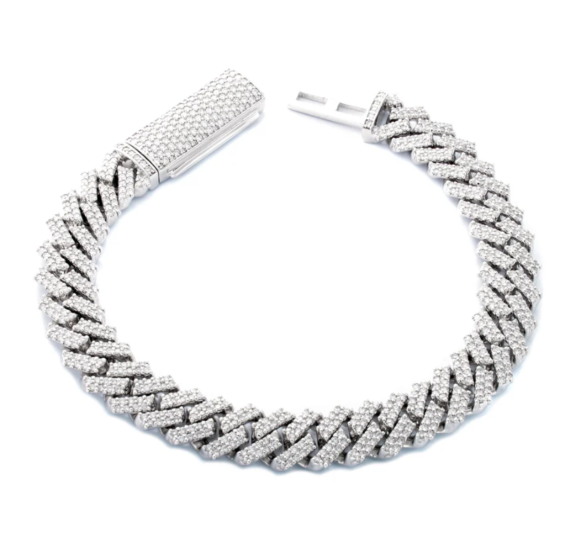 Square Lab Diamond 6ct Cuban Bracelet for Men
