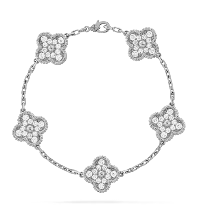 5 Motif Clover Leaf - 14kt Gold - 2ct Lab Diamond