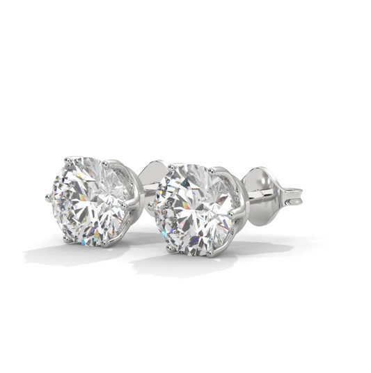 Diamond Round Earing Studs